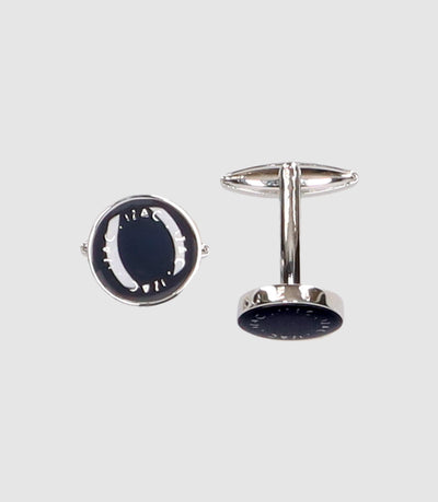 Boutons de manchette en métal marine avec logo - IZAC