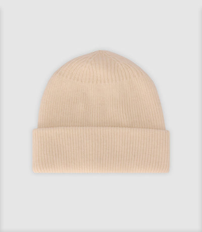 Bonnet en maille avec revers écru - IZAC