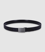 Reversible and adjustable black strap belt