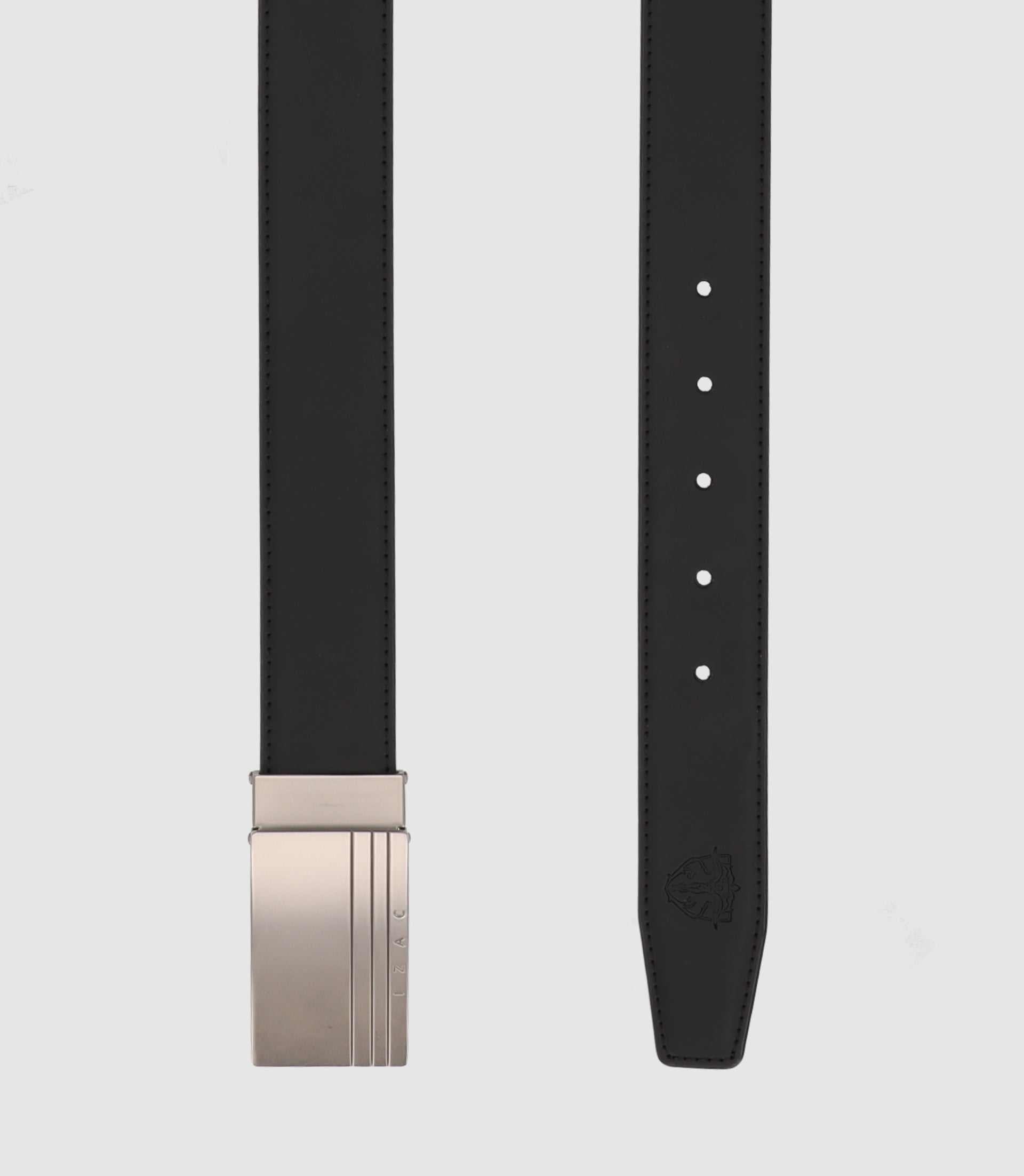 Ceinture à sangle réversible et ajustable noire - IZAC