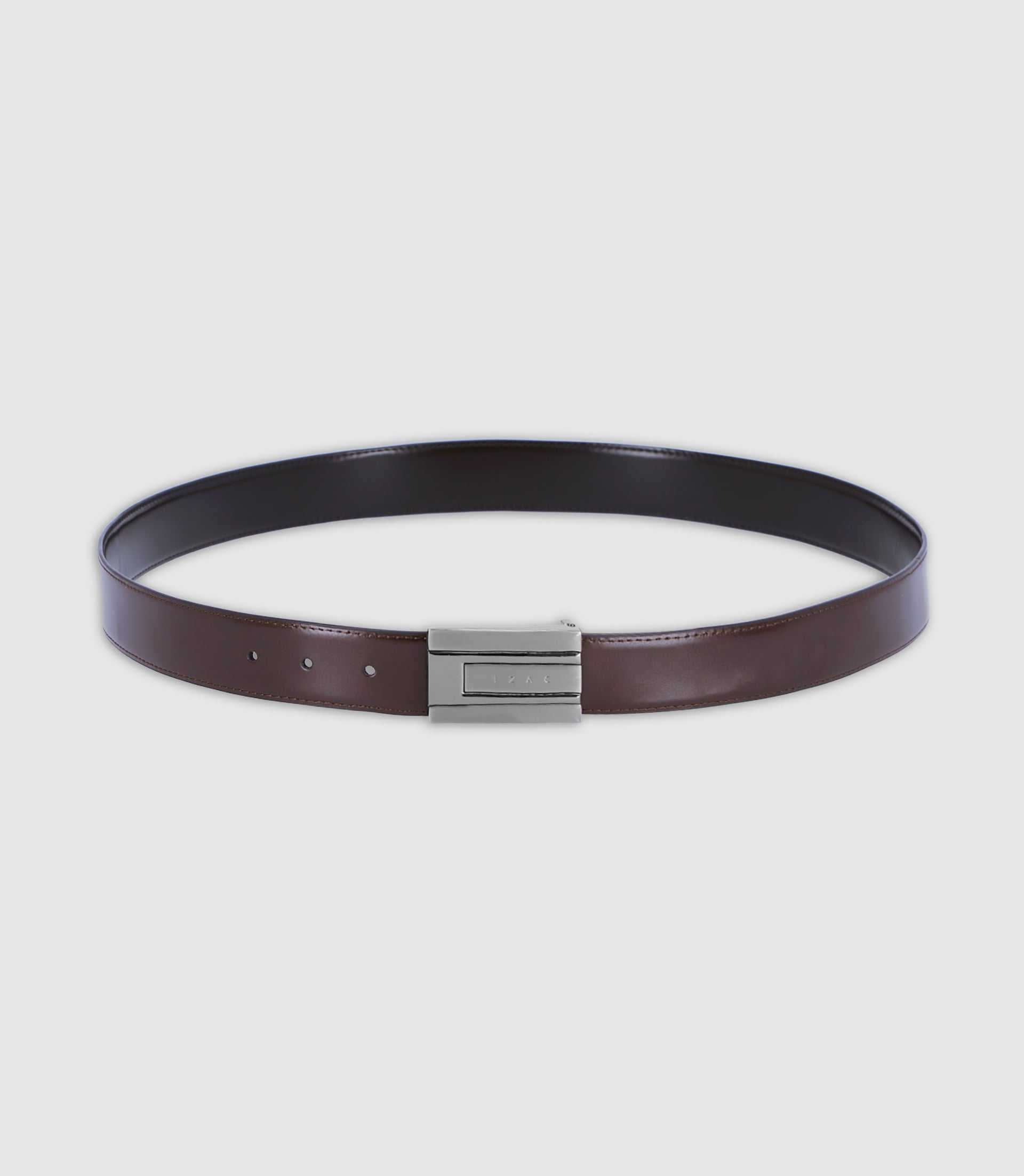 Ceinture ajustable avec sangle réversible marron et noire - IZAC