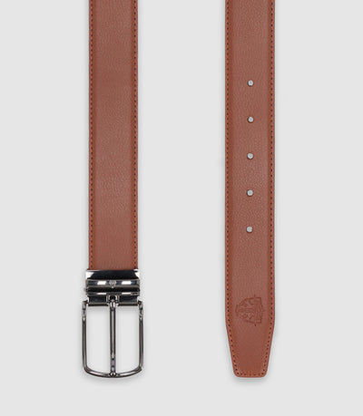 Ceinture en cuir réversible marron - IZAC