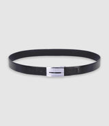 Reversible and adjustable black leather belt