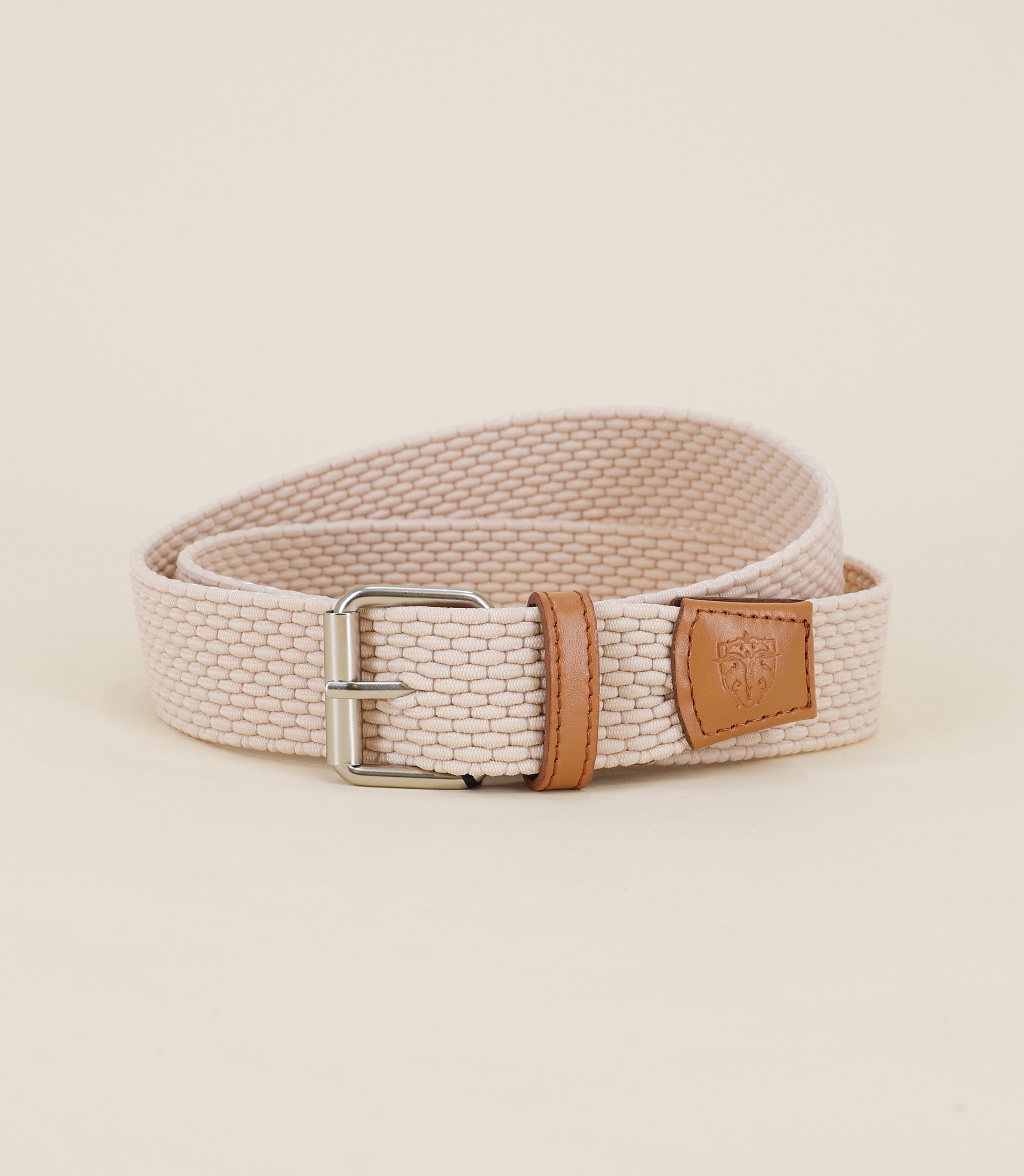 Ceinture tressée pêche