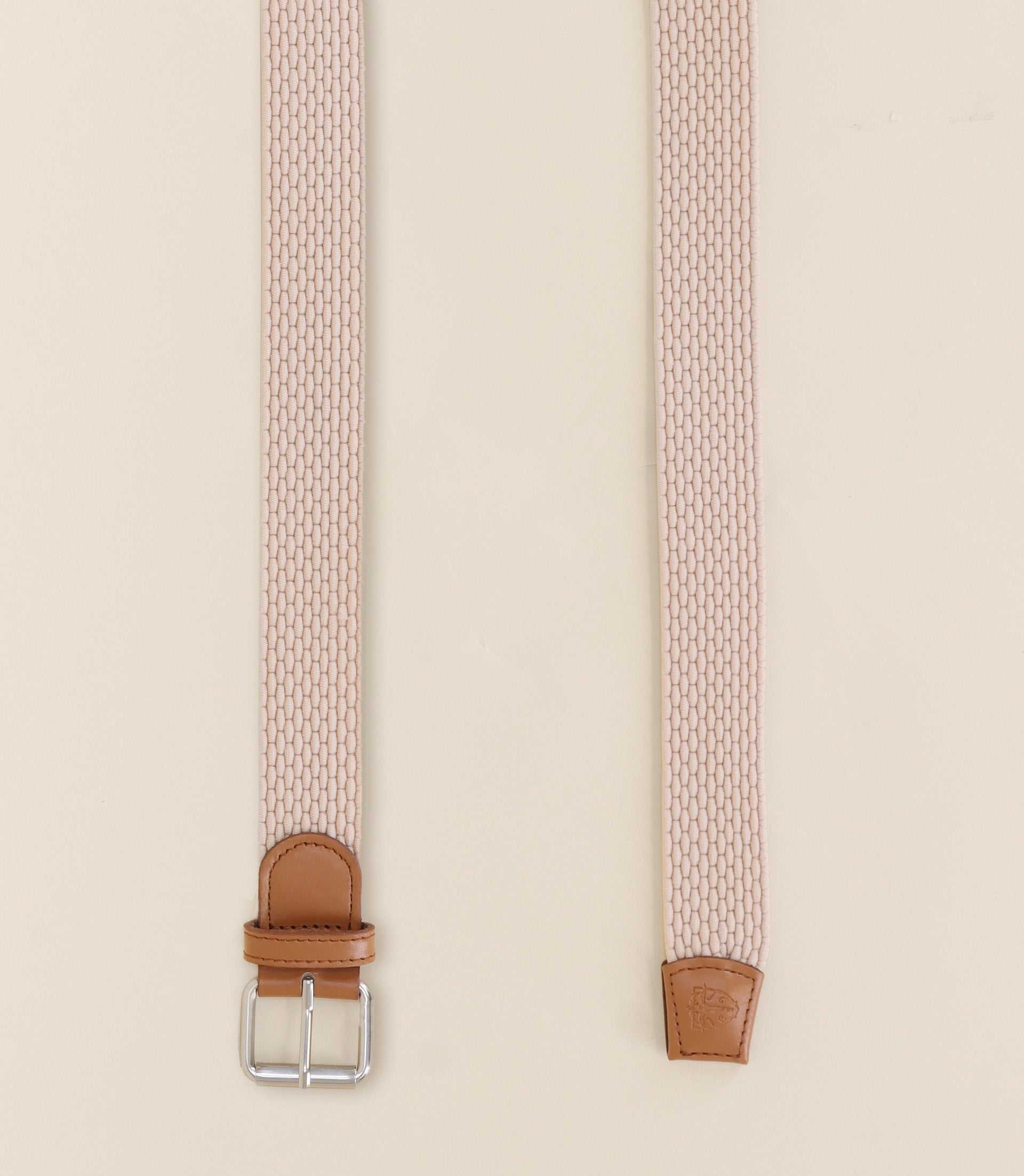 Ceinture tressée pêche