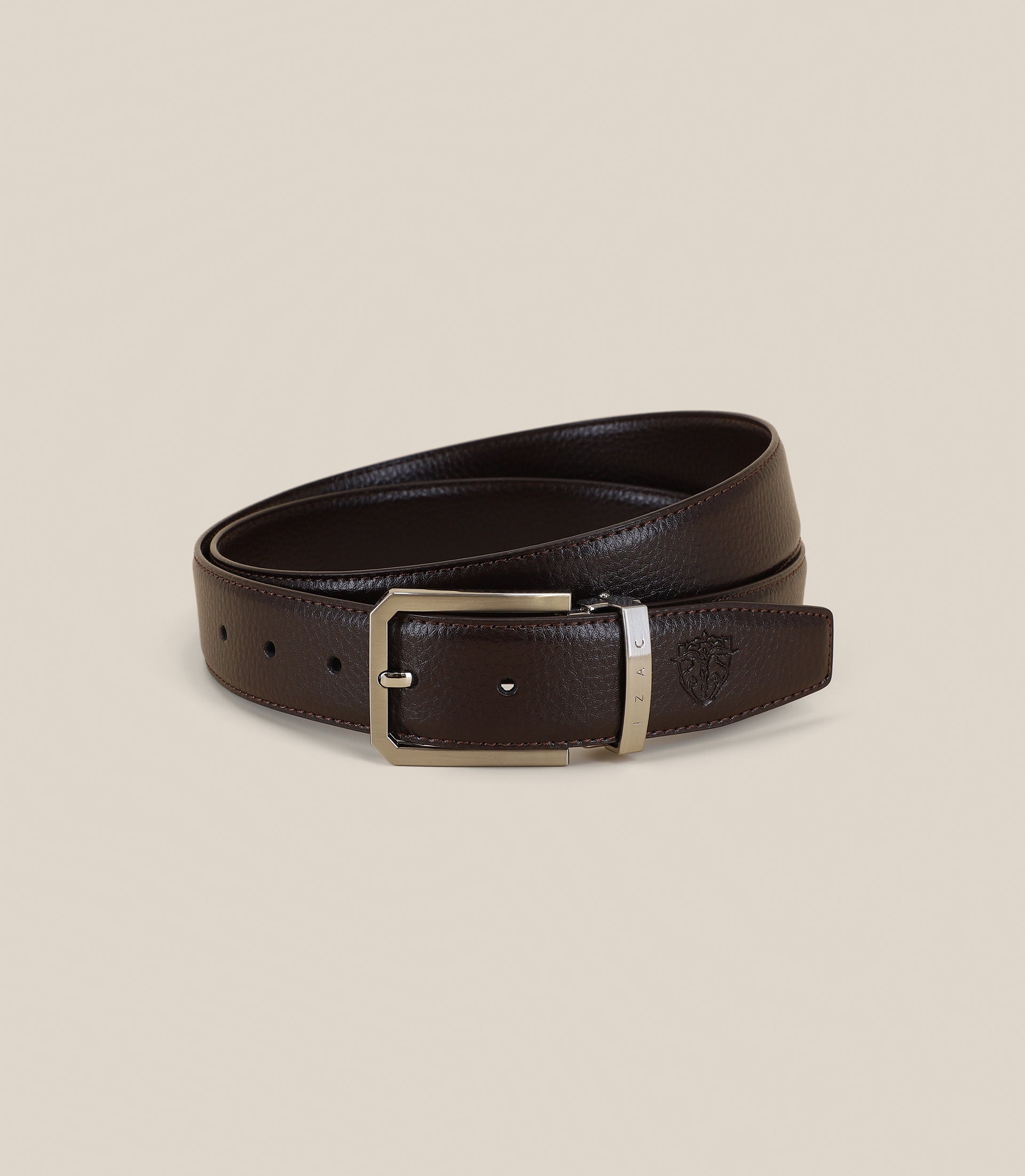 Ceinture à sangle réversible marron - IZAC
