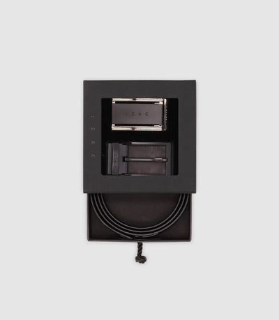 Coffret ceinture avec sangle réversible noire - IZAC
