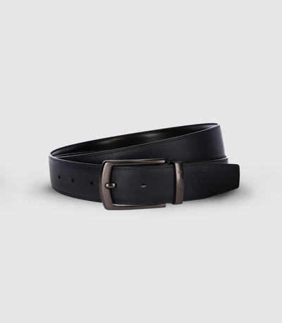 Ceinture réversible en cuir marine - IZAC