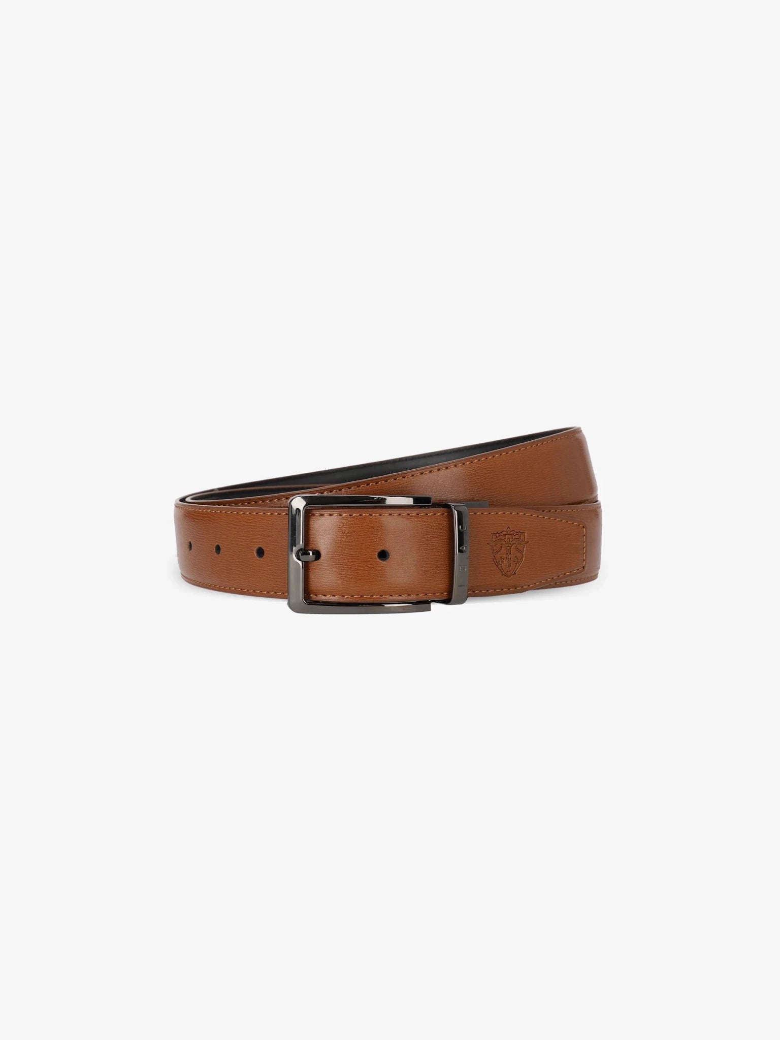 Ceinture réversible noir et camel - IZAC