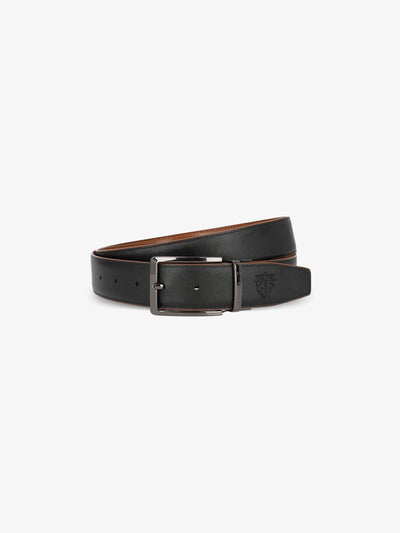 Reversible black and camel belt