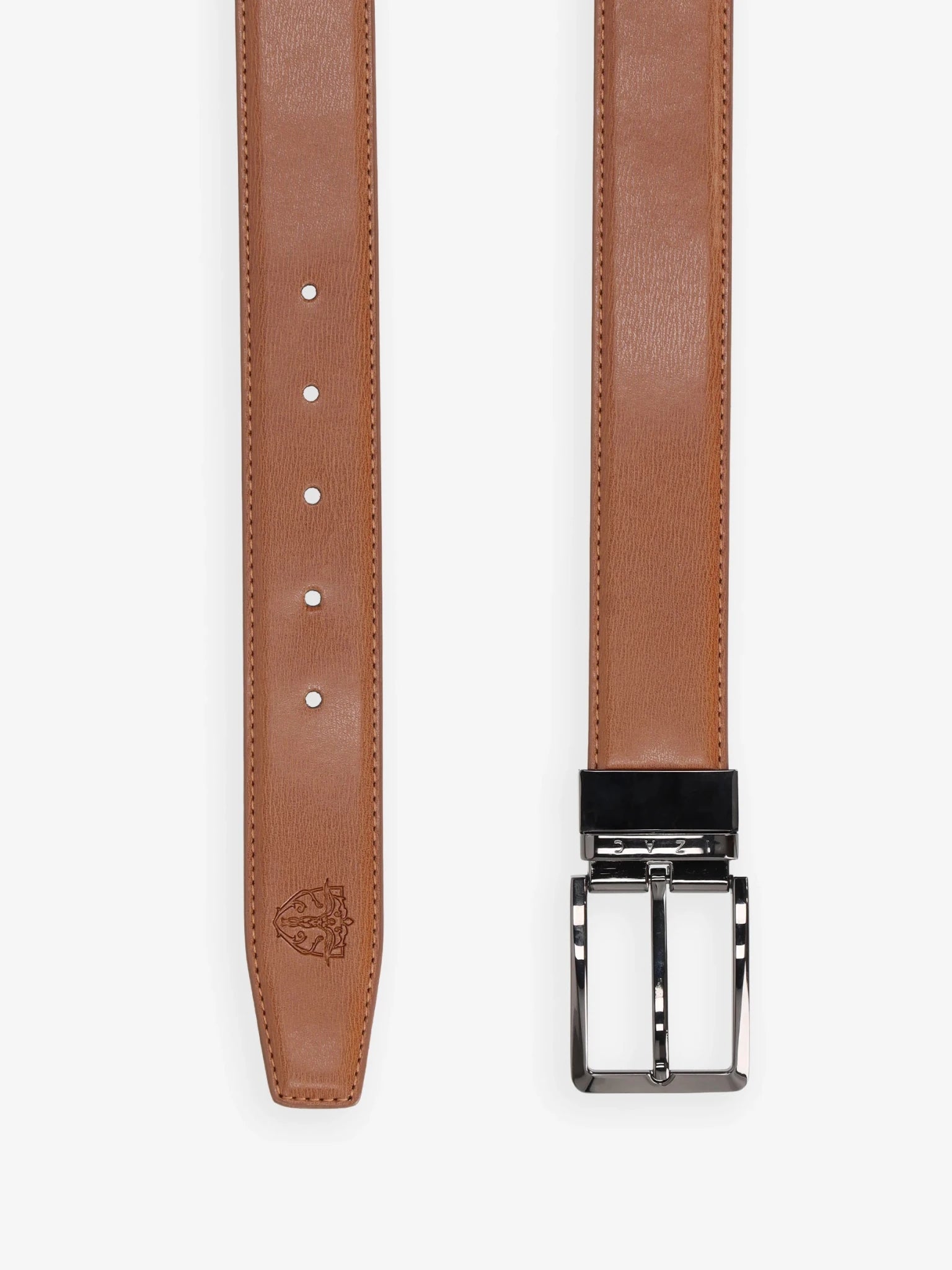 Ceinture réversible noir et camel - IZAC