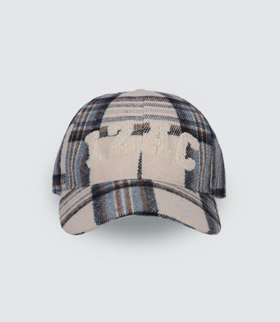 Casquette en tissu à carreaux écrue - IZAC