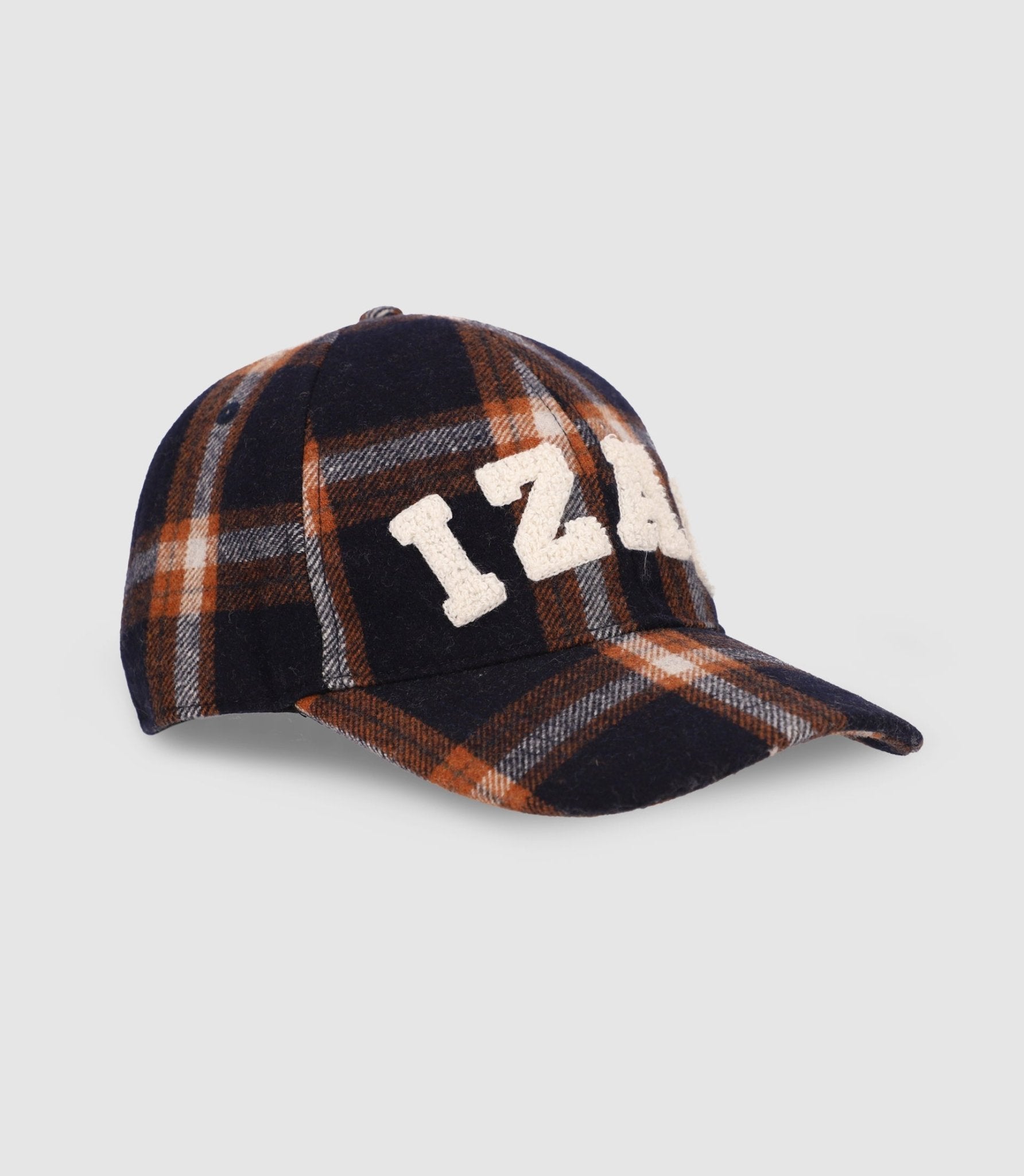 Casquette en tissu à carreaux marine - IZAC