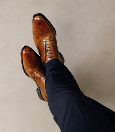 Chaussures derby en cuir marron - IZAC
