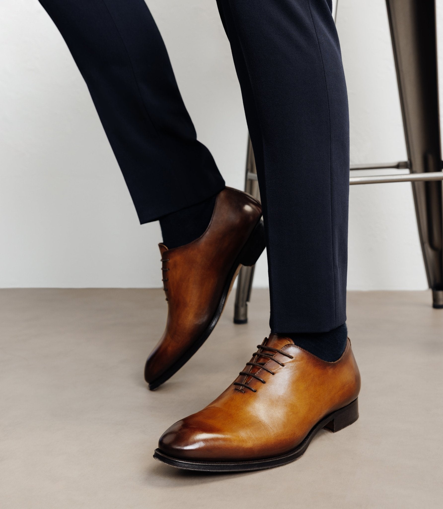 Chaussures richelieu en cuir marron - IZAC