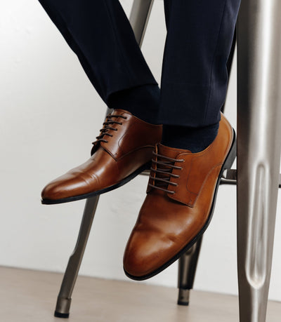 Chaussures derby en cuir marron - IZAC