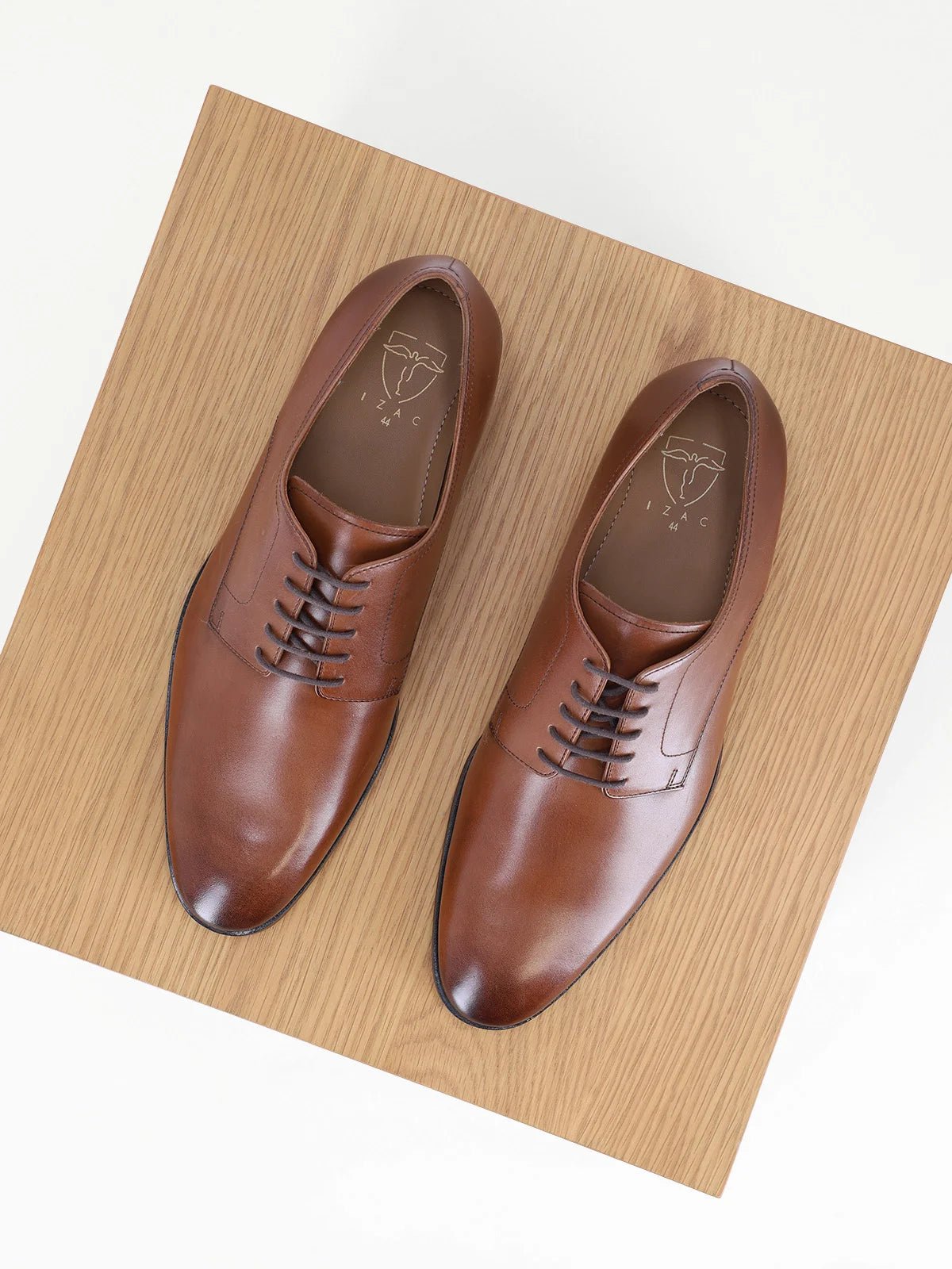 Chaussures derby en cuir marron - IZAC