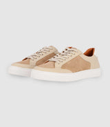 Beige leather sneakers