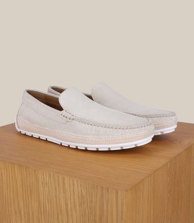 Mocassin en daim ecru - IZAC