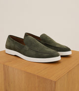 Khaki moccasin shoes