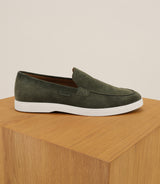 Khaki moccasin shoes