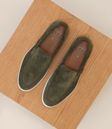 Khaki moccasin shoes