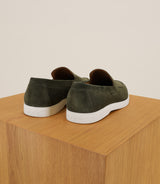 Khaki moccasin shoes