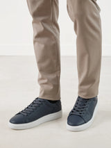 Navy leather sneakers