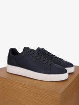 Navy leather sneakers