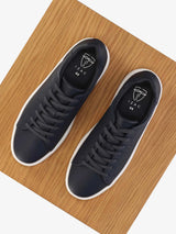 Navy leather sneakers