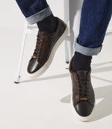 Sneakers cuir texturé cognac OAK - IZAC