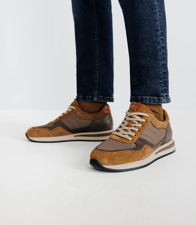 Chaussures sneakers en cuir beige - IZAC