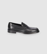 Chaussures mocassins en cuir lisse noires