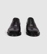 Black leather town shoes