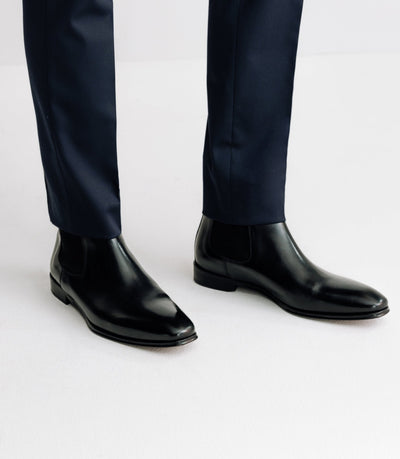 Chaussures chelsea en cuir noires - IZAC