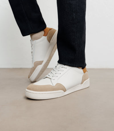 Baskets en cuir beige - IZAC