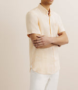 100% linen orange shirt
