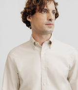 Chemise droite oxford beige - IZAC