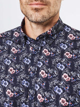 Chemise casual fleurs et oiseaux - IZAC