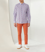 Chemise casual orange "Timout" - IZAC