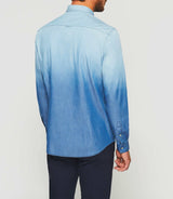 Kim" blue denim casual dip dye shirt