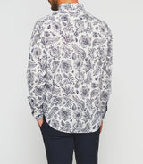 White and navy casual shirt KINOUOUT