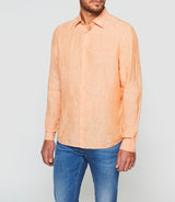 Chemise en lin orange "Kiss"