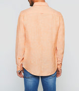 Chemise en lin orange "Kiss" - IZAC