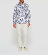 Koala" white and navy printed shirt