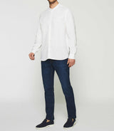 Linen shirt with white mao collar KAFLEUR