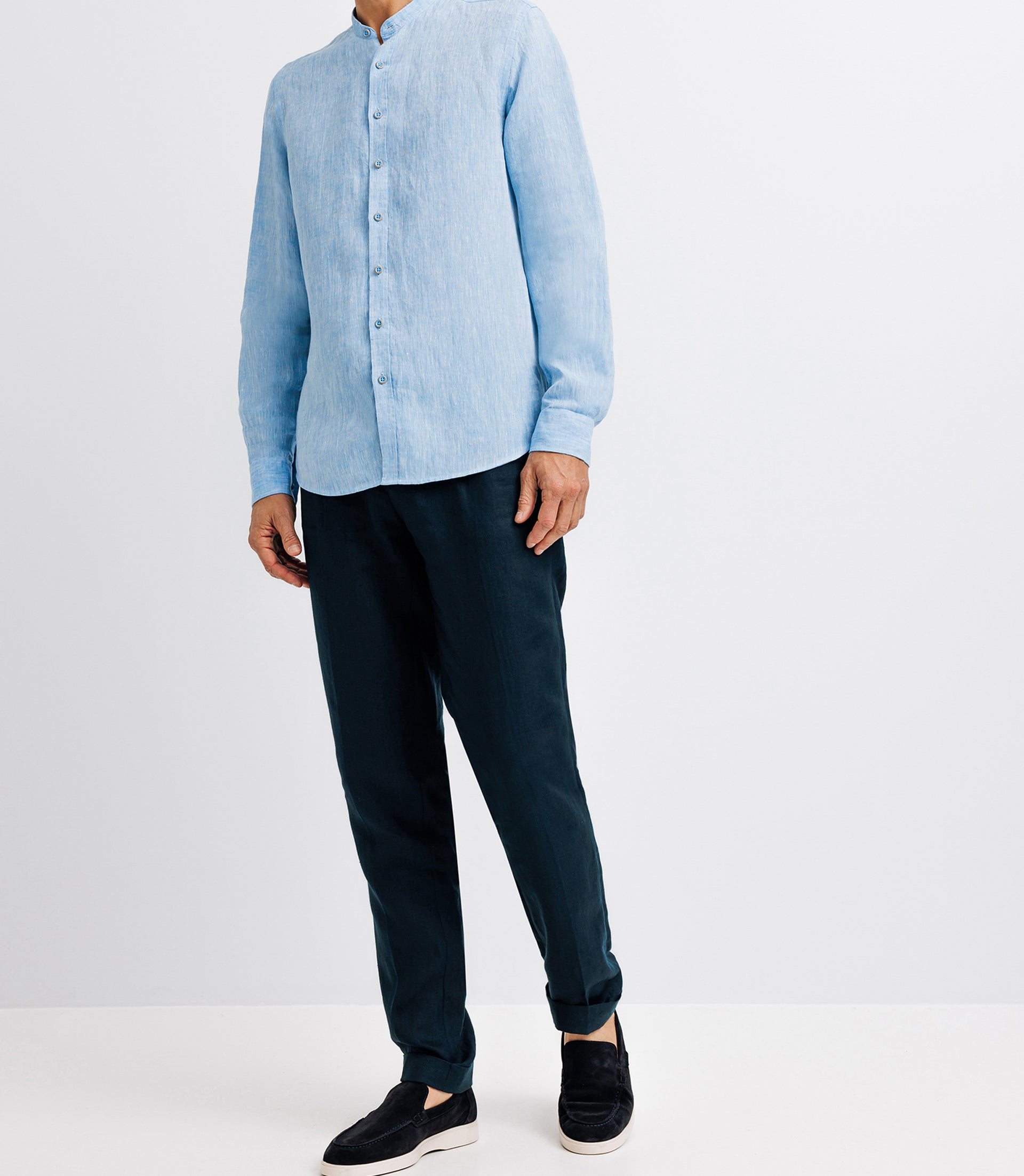 Linen Shirt Col Indigo