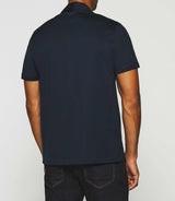 KAMI navy and camel jersey short sleeve shirt