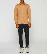 KANTIN regular shirt in plain camel jersey