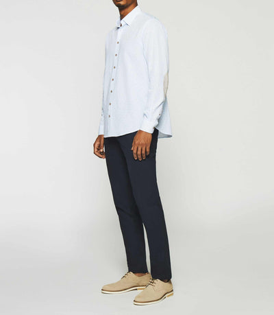 Chemise regular à imprimé blanche et camel KELLY - IZAC